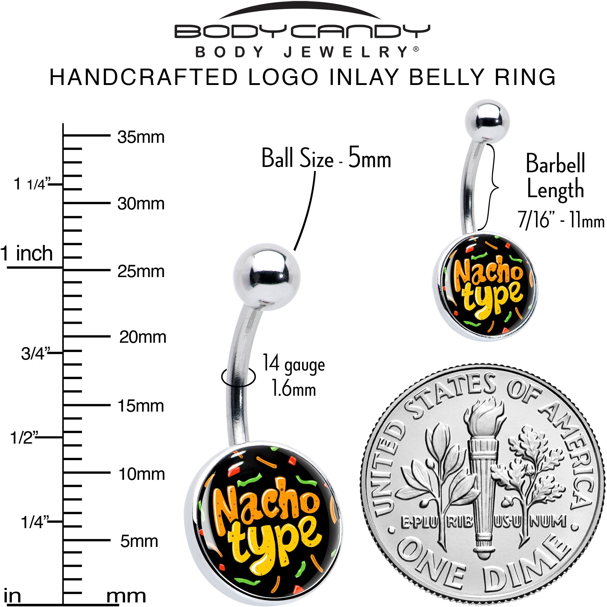 Nacho Type Belly Ring by Onyx O